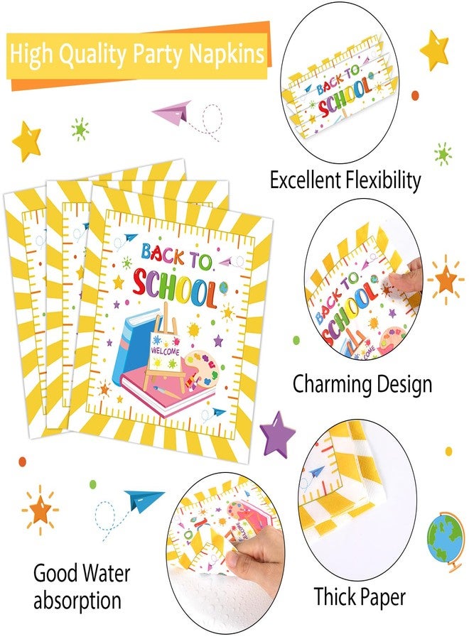 OBUSATT 96Pcs Back to School Party Plates and Napkins Welcome Back to School Party Decorations Cartoon Apples Tableware Set for Kindergarten Preschool Parties Supplies Serves 24 - Image 4